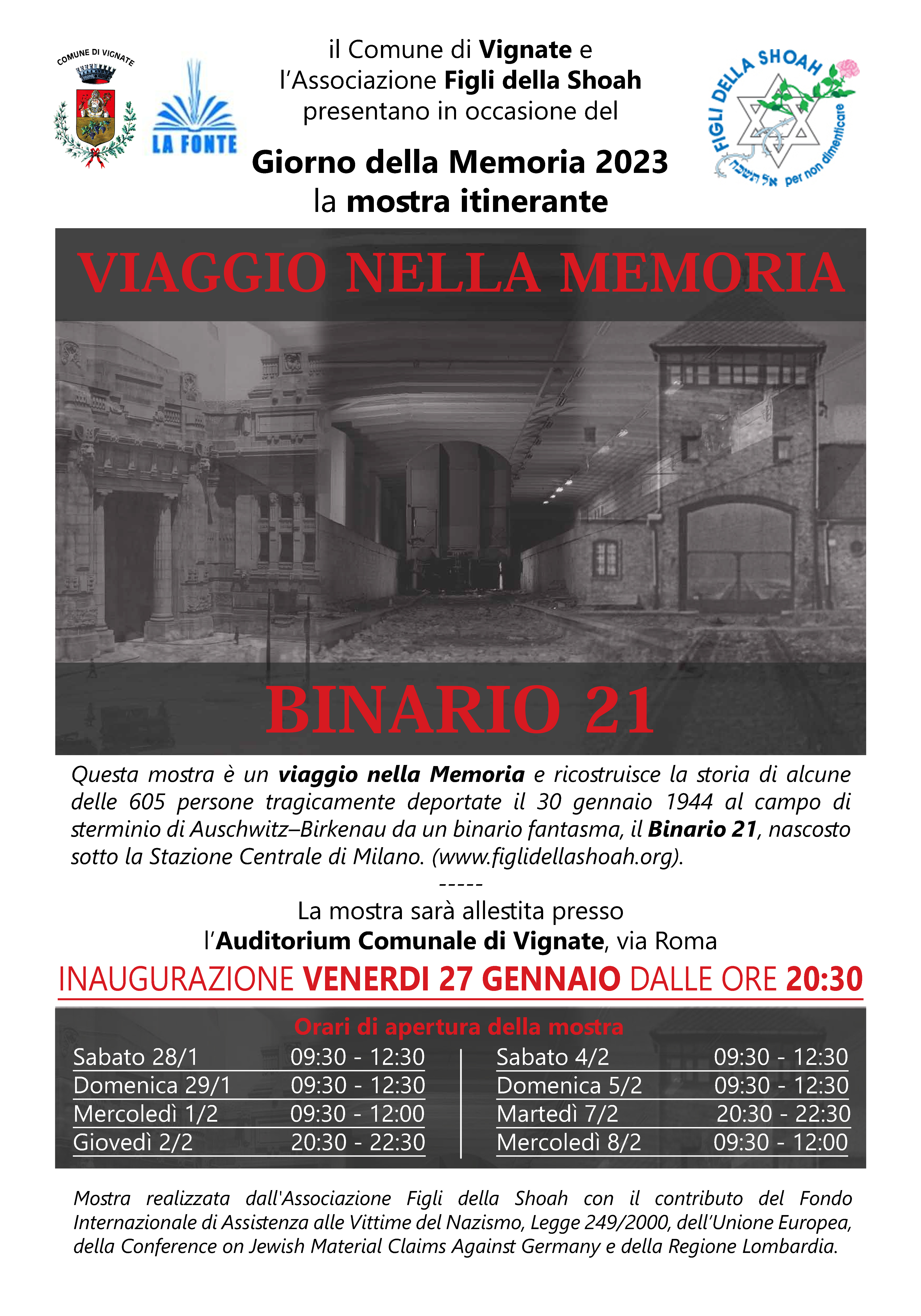 Mostra "Viaggio nella memoria. Binario 21" a Vignate